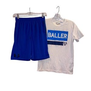 UNDER ARMOUR  2pc BALLER shorts set lot  boys size Large 12 14